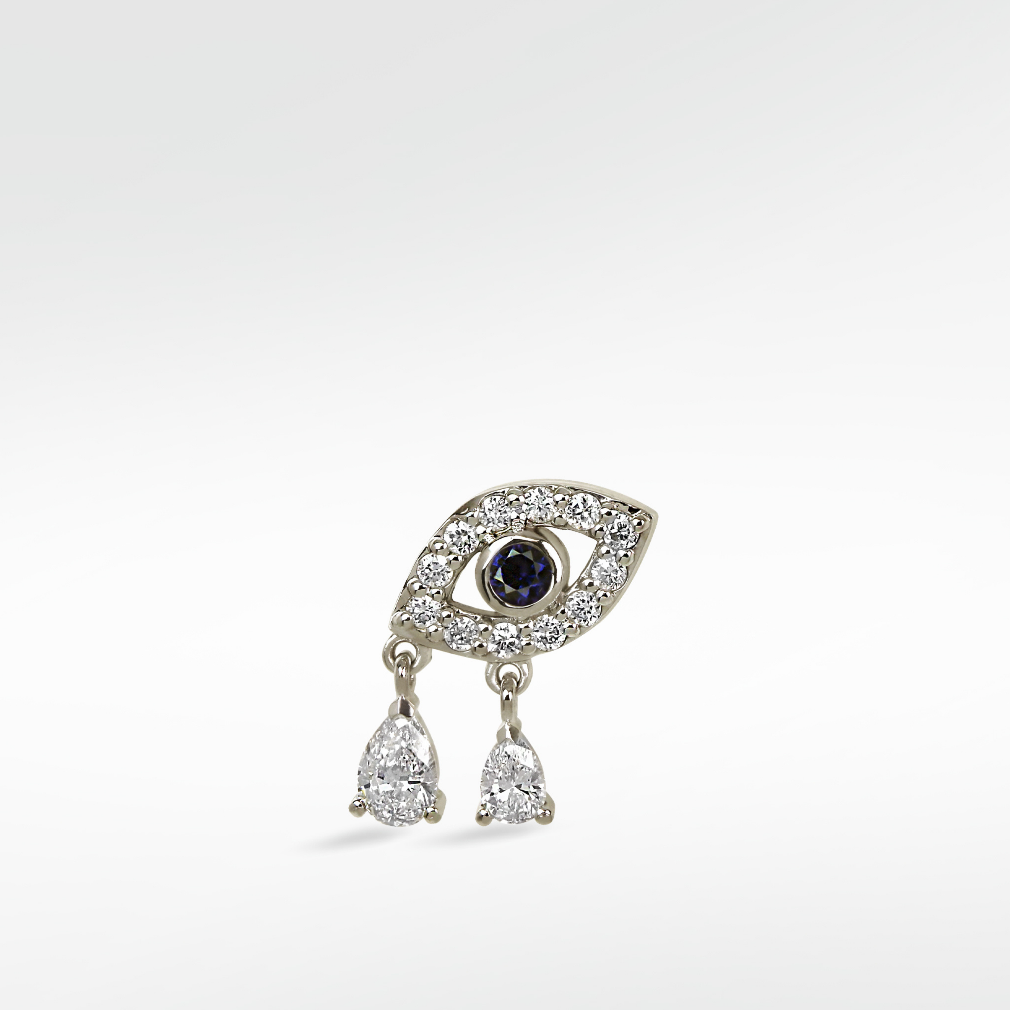 Evil Eye with Double Diamond Drop (Protection)