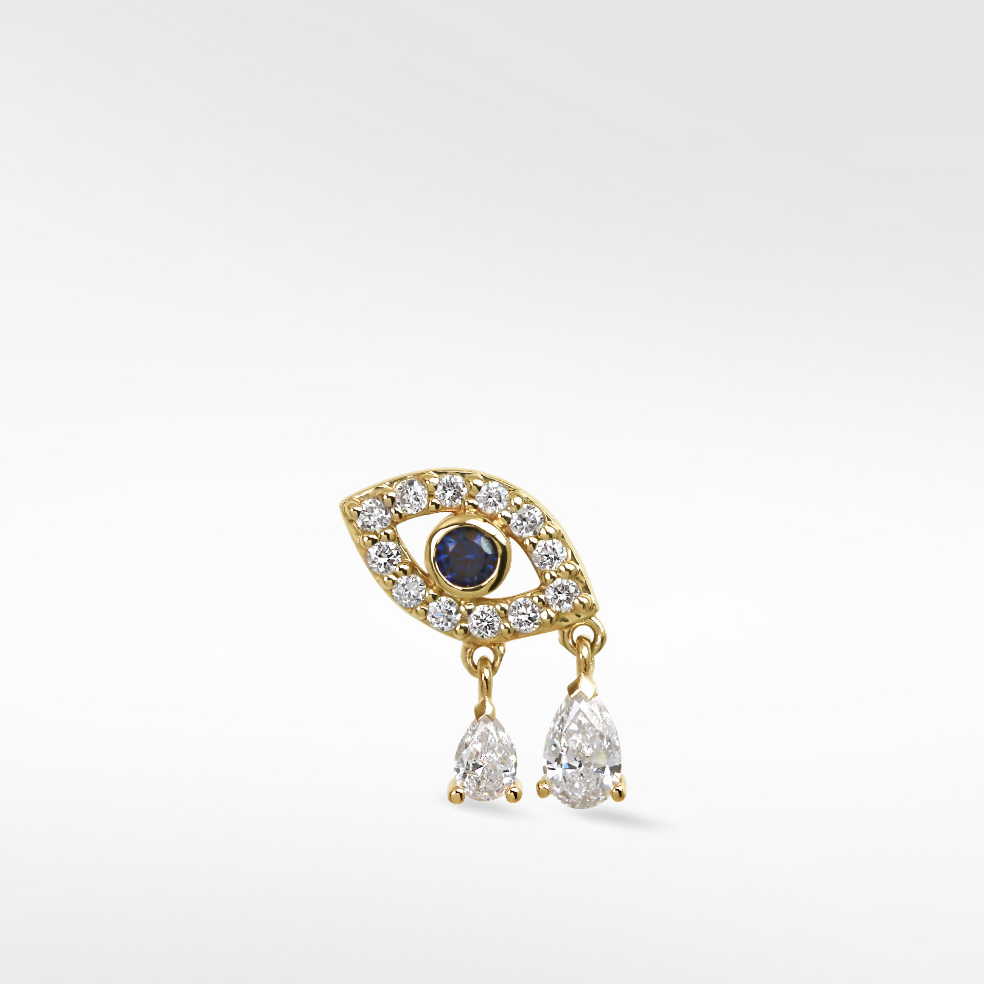 Evil Eye with Double Diamond Drop (Protection)
