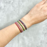 The Everyday Stackable Emerald Tennis Silver Bracelet