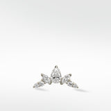 Lark & Berry Crown Crawler Independence earring in white gold with pear, marquise, and round diamonds.