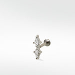 The Double Diamond Kite Stud by Lark & Berry, featuring two kite diamonds in a silver-toned flat back earring.