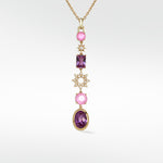 Detachable Diamond Starburst and Sapphire Long Drop with cultured diamonds lab grown diamonds created diamonds lark and berry