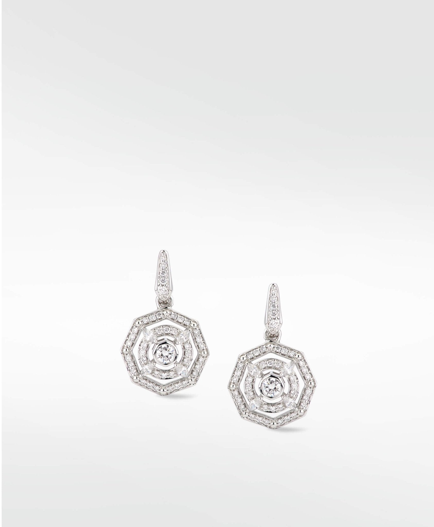 Aerides Diamond Drop Earrings in Solid 18K Gold - Lark and Berry