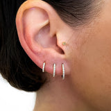 Modernist Diamond Pavé Medium Hoop