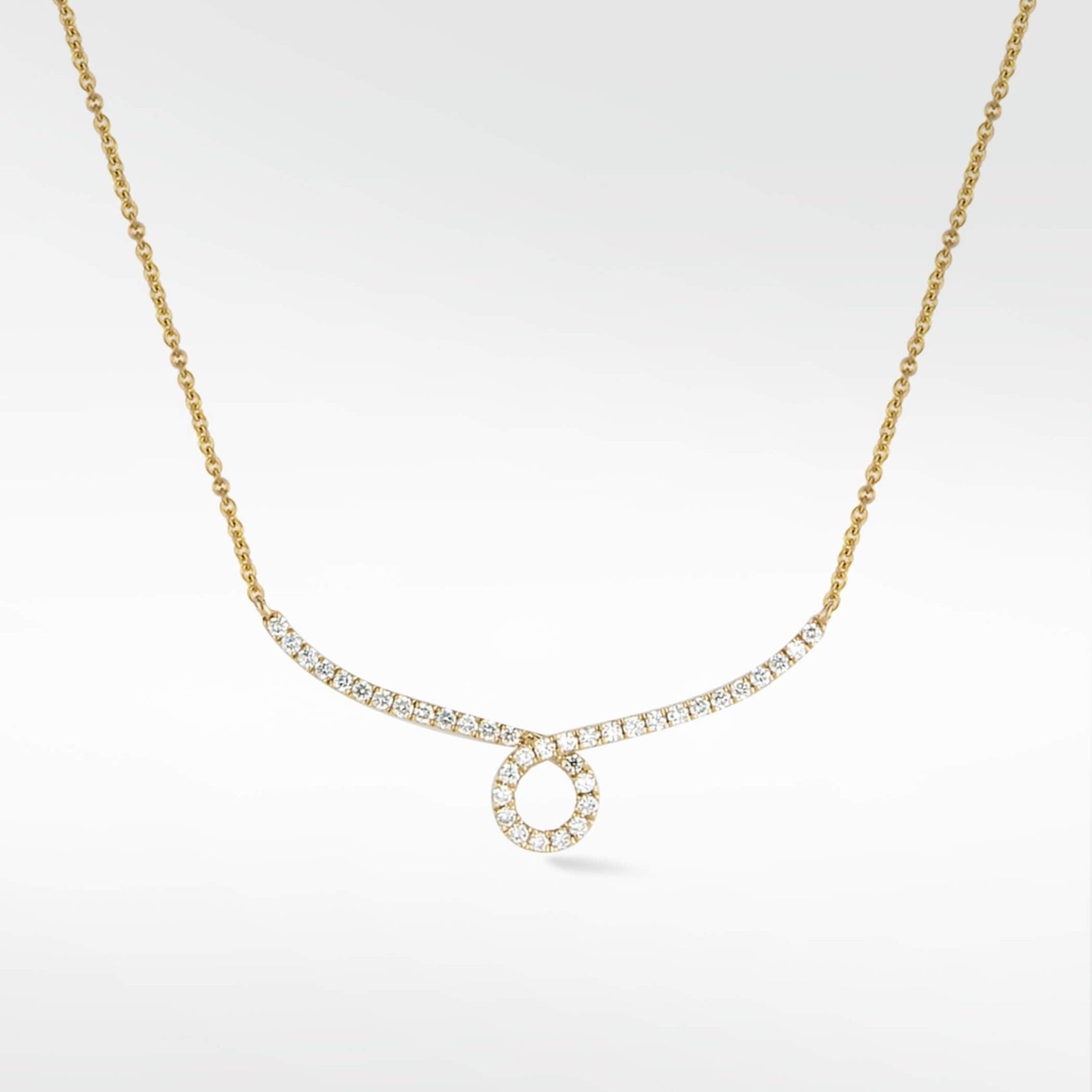 Modernist Diamond PavŽ Necklace in 14K Yellow Gold - Lark and Berry