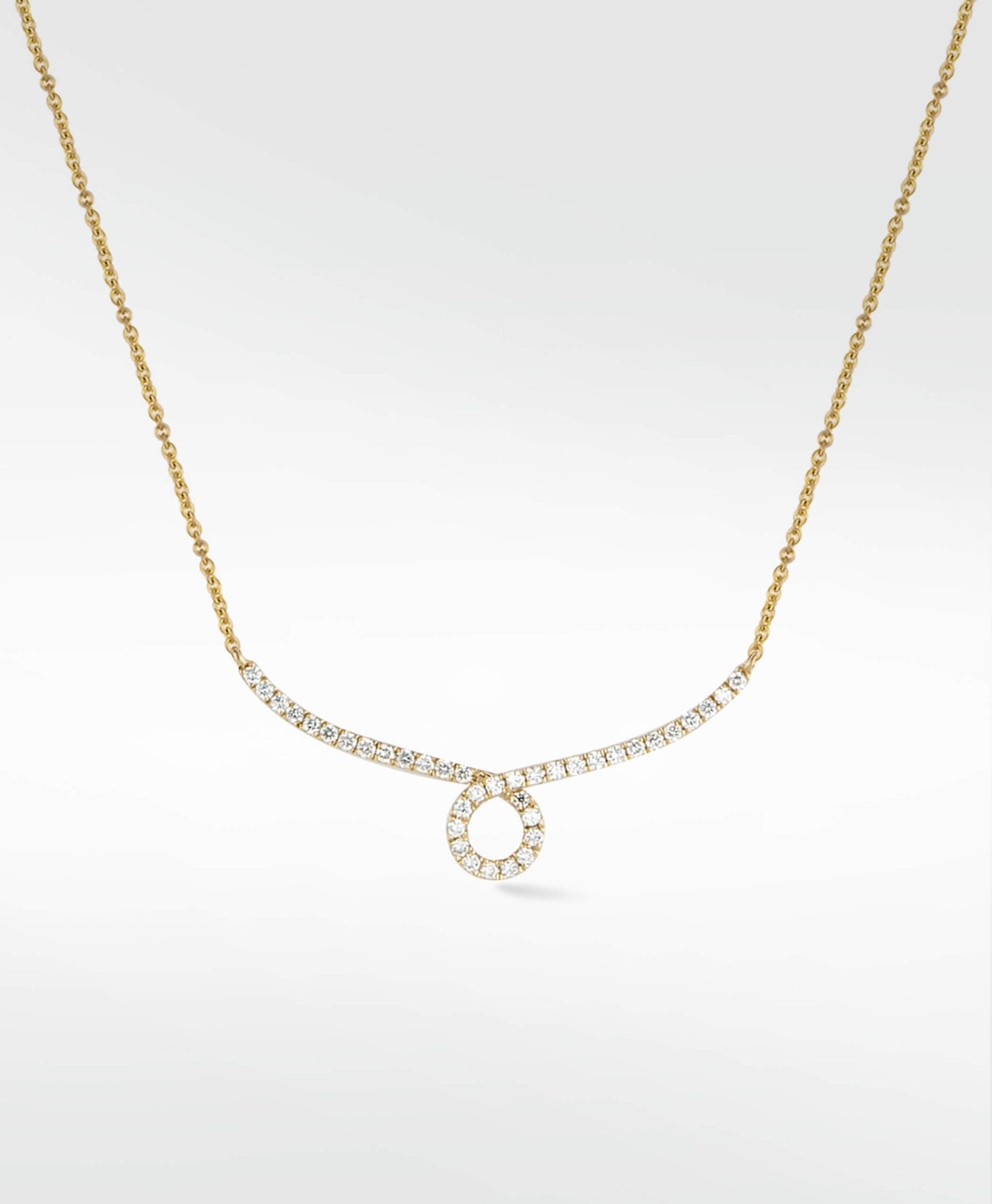 Modernist Diamond PavŽ Necklace in 14K Yellow Gold - Lark and Berry