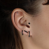 Modernist Pavé Black Spinel Large Hoop