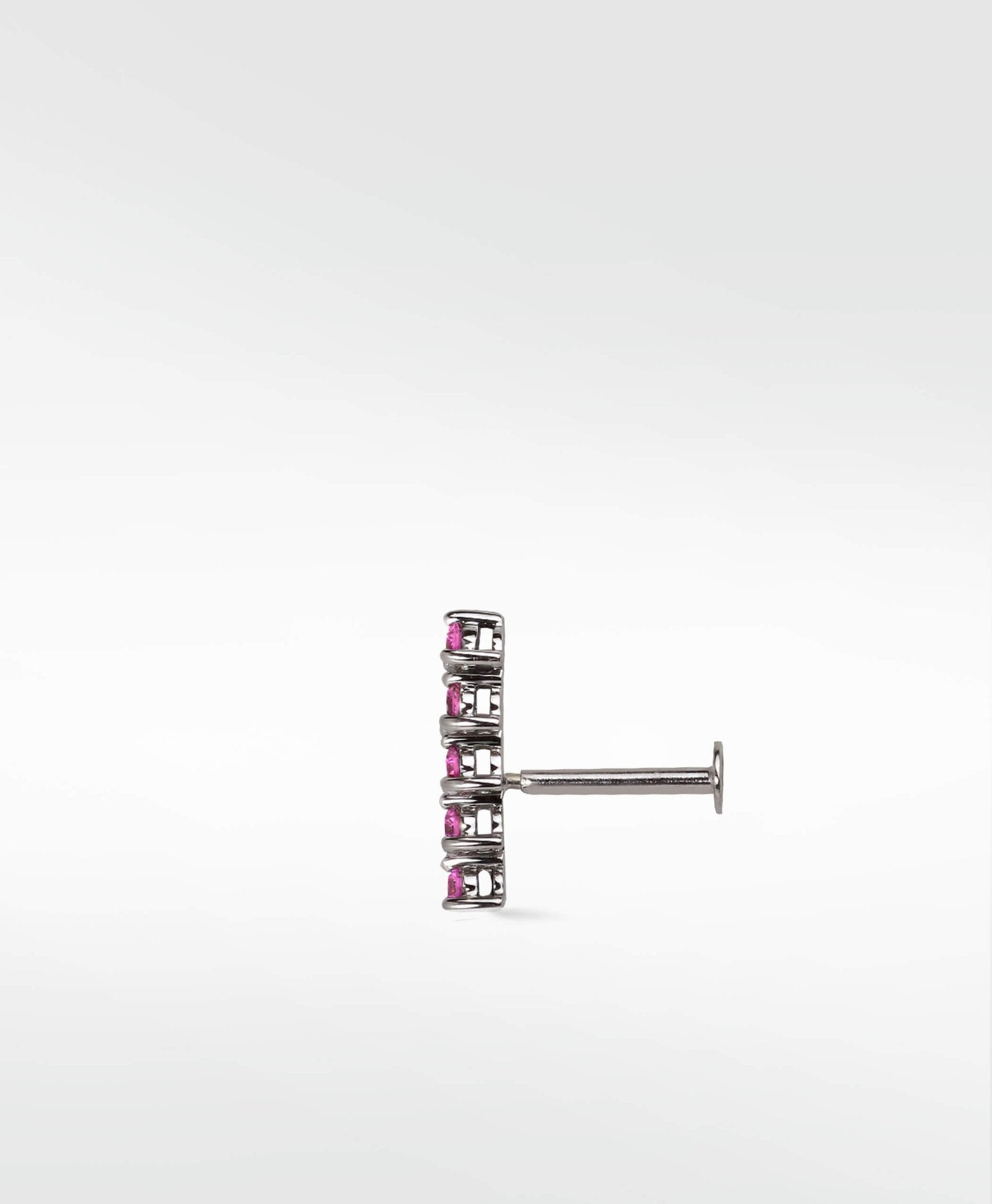 Modernist Tennis Small Ear Crawler Labret Earring in 14K Gold - Various Colourways - Lark and Berry