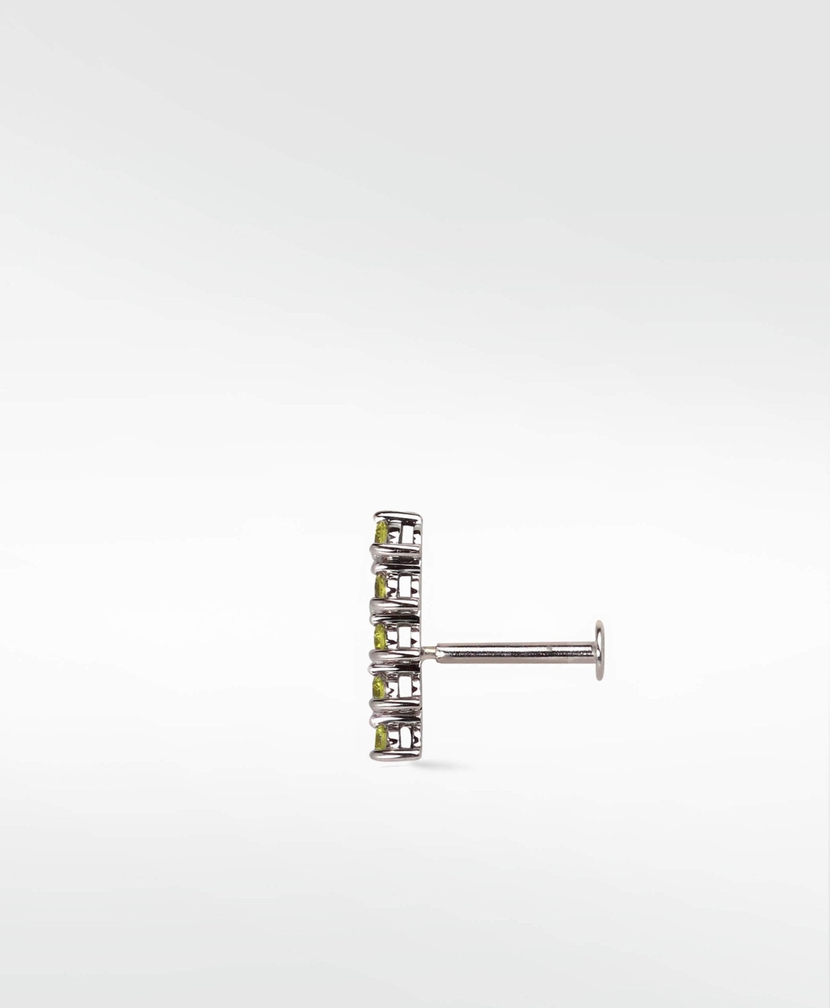 Modernist Tennis Small Ear Crawler Labret Earring in 14K Gold - Various Colourways - Lark and Berry